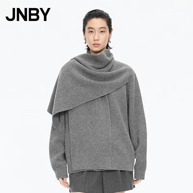 JNBY Women's Winter 2025 Loose-Fit Open Front Wool Cardigan