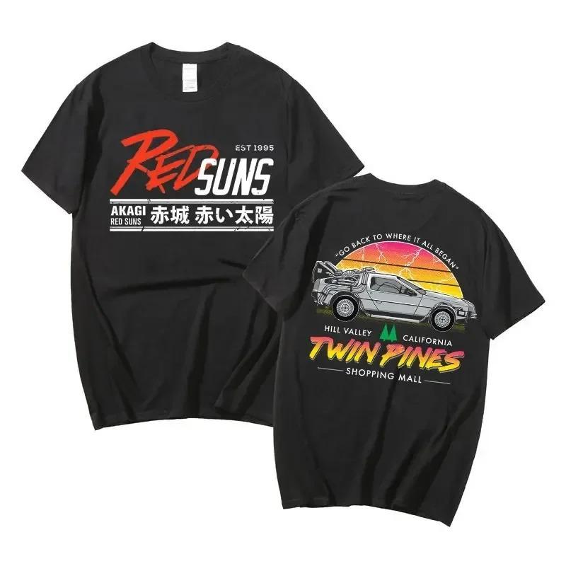 Anime Drift AE86 Initial D Oboustranné tričko s kulatým výstřihem a krátkým rukávem, letní, ležérní, unisex, R34 Skyline GTR JDM Manga trička