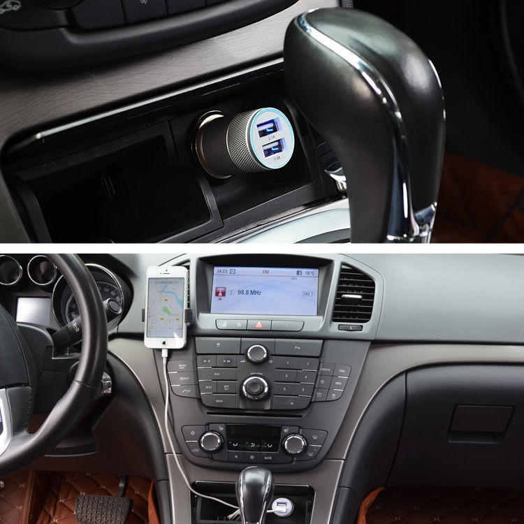 Nou încărcător auto universal USB cu 2 porturi pentru IPhone6/6s/5 IPod/Ipad Samsung