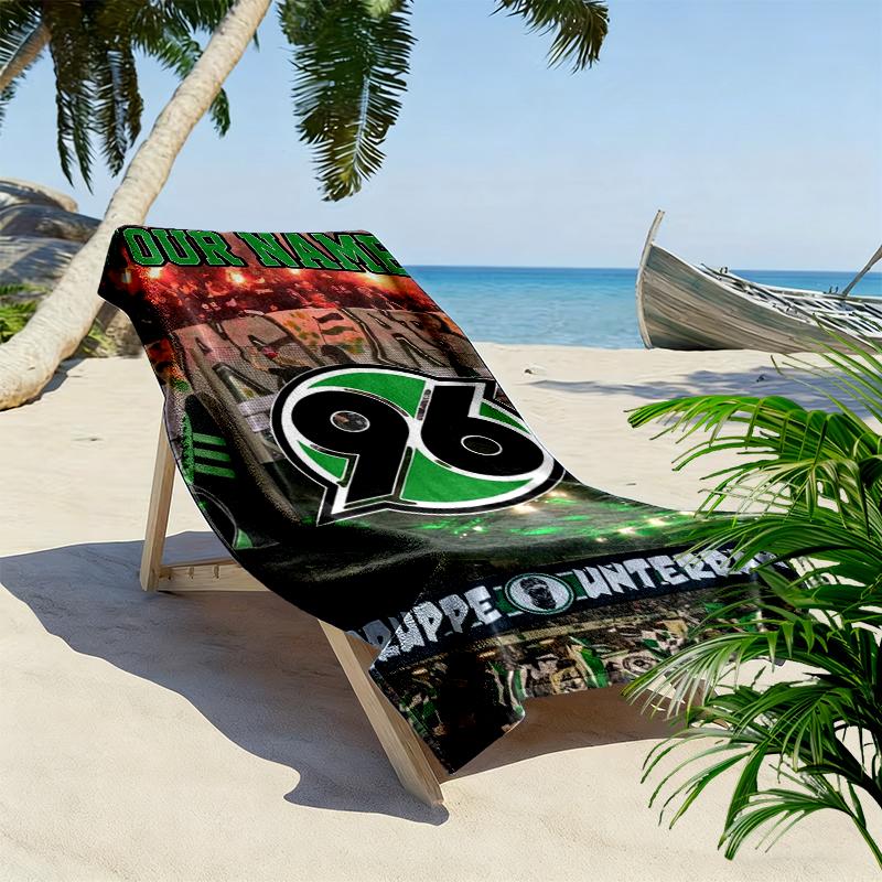 Custom Name Hannover 96 Print Beach Towel, Large Soft Quick Dry Towel for Beach Camping Swimming