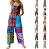 Women's Casual Straight Jumpsuit Sleeveless Bohemian Printed Jumpsuit