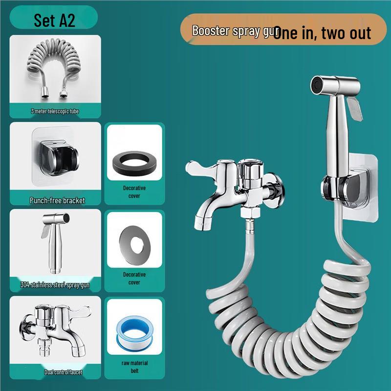 

304 Stainless Steel Mop Sink Faucet with Spray Gun