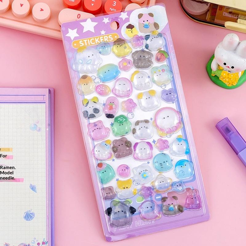 Fun Fashion 3D Relief Stickers Creative Cartoon Animals Cute Aesthetic Stickers Diy Phone Case Journal Decoration Stickers