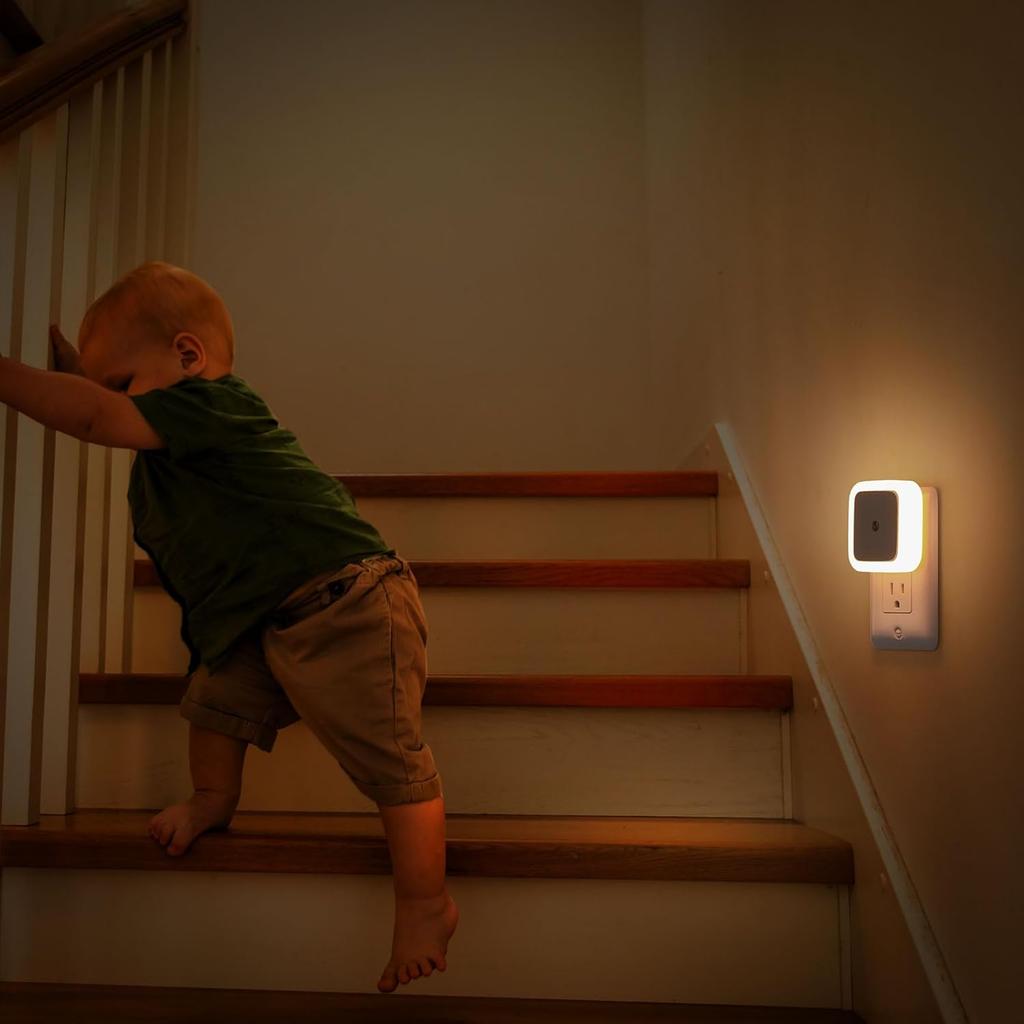 8 LED Wall Plug Night Light Warm White Light Decor Bedroom Bathroom Corridor Home Indoor Lighting Living Room Lamp Decoration