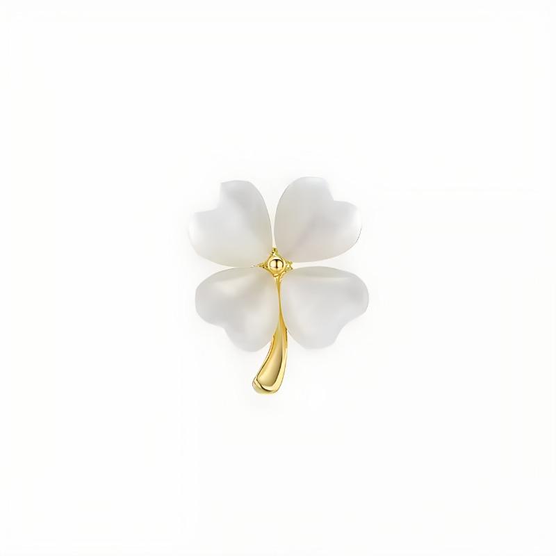 

Брошь Клевер Кошачий глаз, Женская одежда класса люкс, Брошь с застежкой против бликов, Корсаж для костюма белый