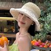 New Summer Women'S Fishing Hat Sun Protection Hat Lace Trim Beach Straw Hat Breathable And Stylish