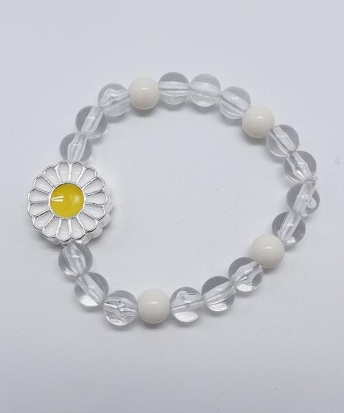 Bonbeau Kitsch Daisy Acrylic Bracelet Brass Daisy Clear Ball Bracelet