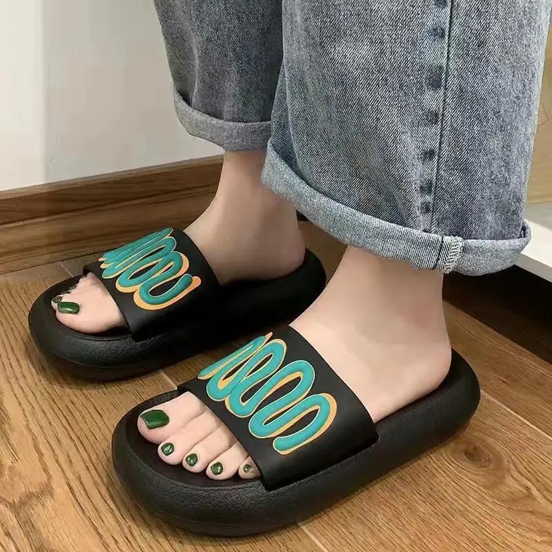 Fashion Woman Slippers Open Toe Bathroom Home Indoor Bedroom Sandals House Plaid Shoes for Women Slides Flat Original I B Unique G F 39