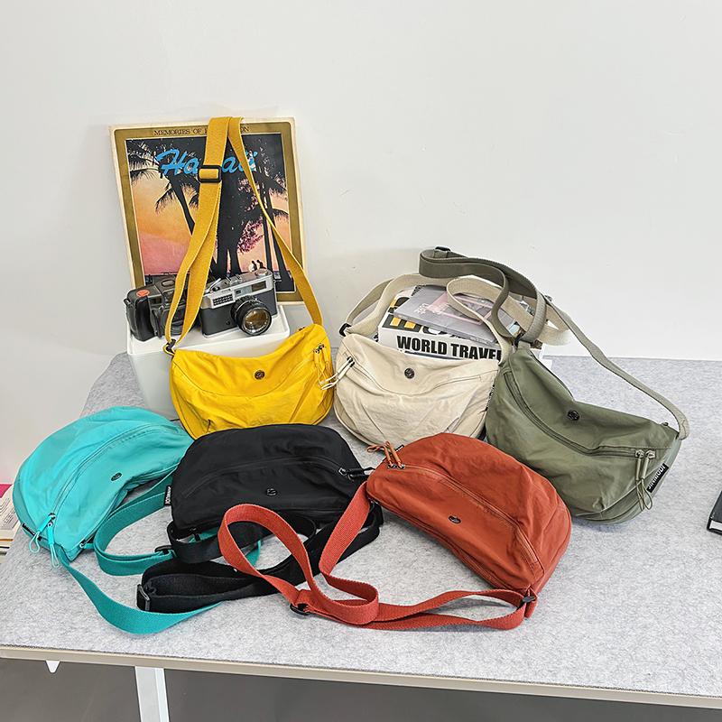 Geantă de umăr ușoară impermeabilă, culoare uni, unisex, geantă crossbody, nailon, ușoară, geantă hobo