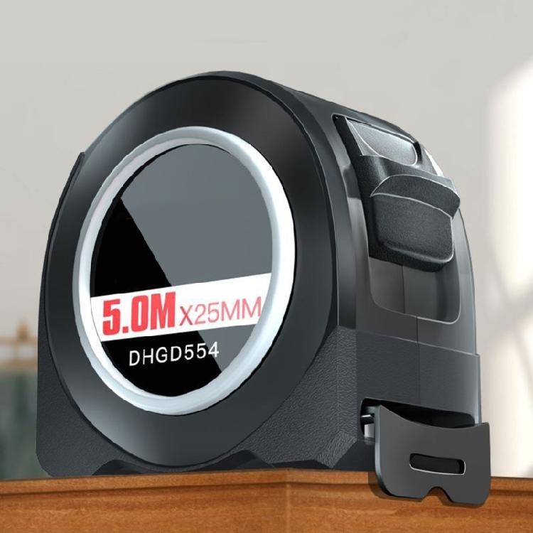 Shockproof Retractable Steel Tape Rule With Fixed Position Locking System Ergonomic Grip Strong Scale For Job Sites