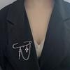 Women Brooch Pins Tightening Waistband Waist Tightener Cross Tassels Chain Clip