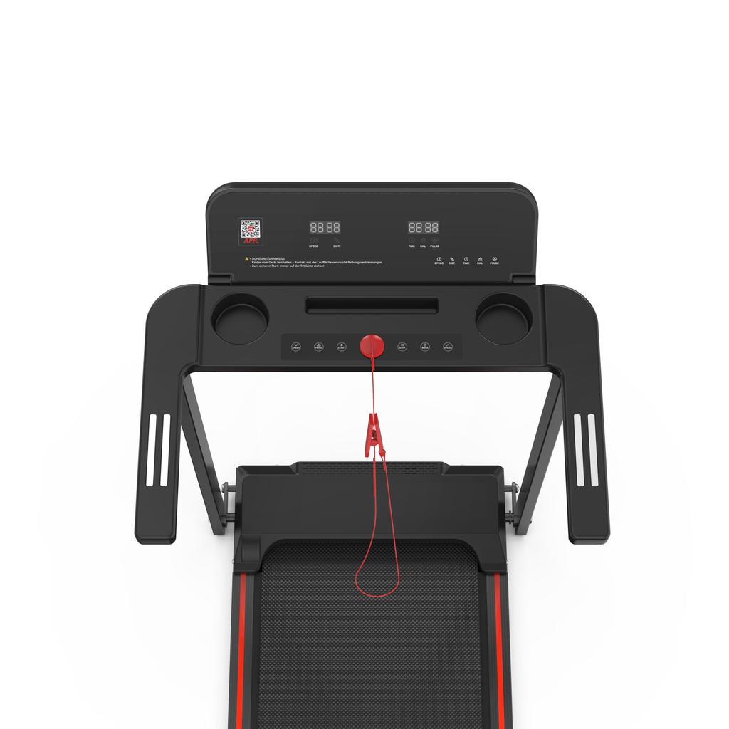 Folding treadmill for home use up to 12 km/h, with LED display, APP
