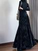 Chinese Old Money Velvet Fishtail Skirt - High Waist, Slimming Autumn/Winter Style