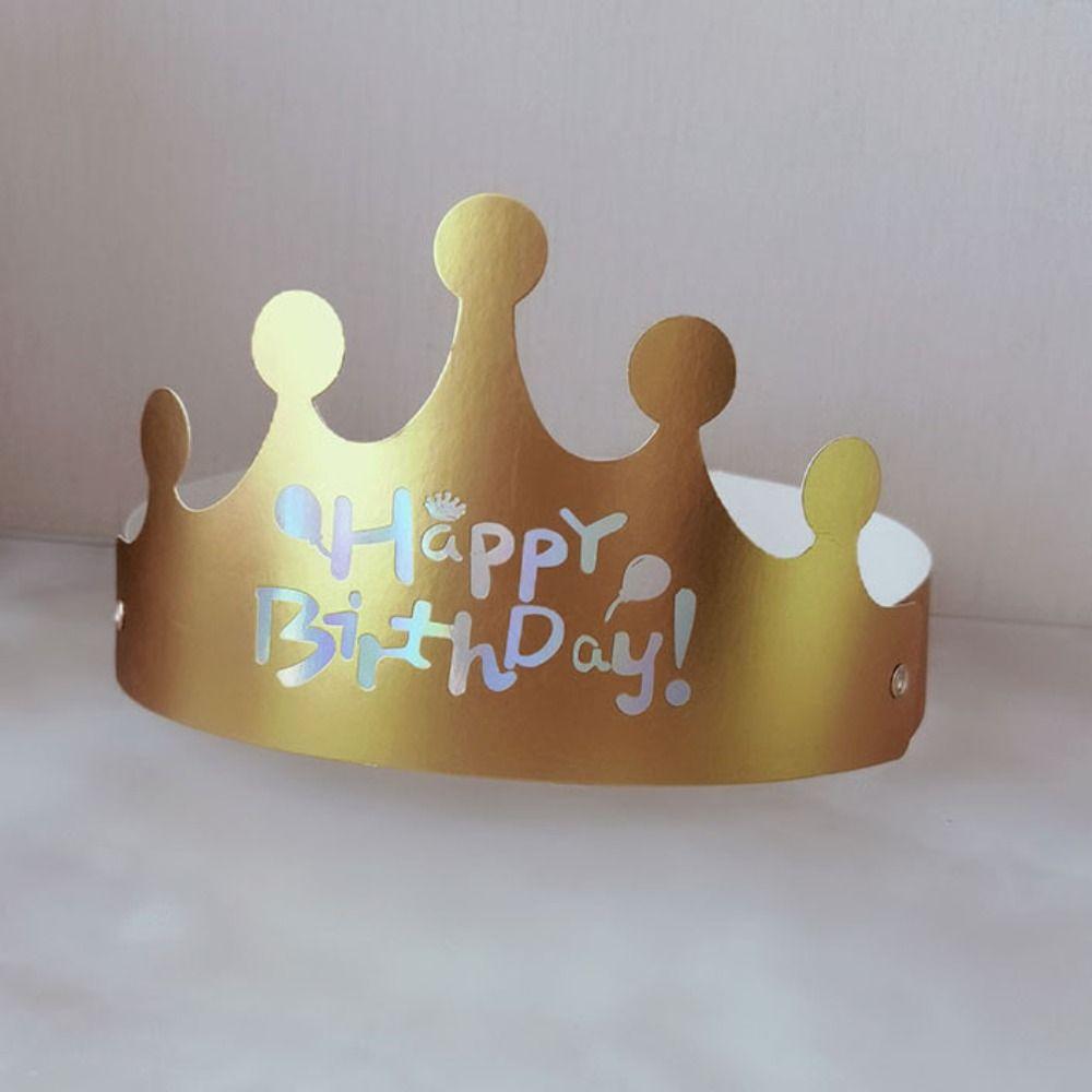 Adjustable Happy Birthday Hat Red Paper King Hats Fashion Party Hat