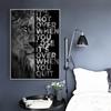 Black Lion with Inspirational Words Wall Canvas Art Painting Posters And Prints On Canvas Art Picture for Living Room Home Decor