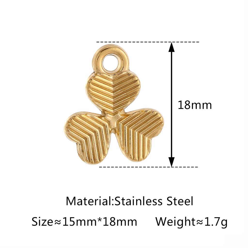 3Pcs Bowknot/Angel/Four Leaf Clover/Flower Charm Stainless Steel Pendant DIY Handmade Craft Necklace Bracelet Jewelry Making