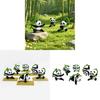 Panda Martial Arts Figurine Set With Pvc Material For Office Desk Decor And Projects