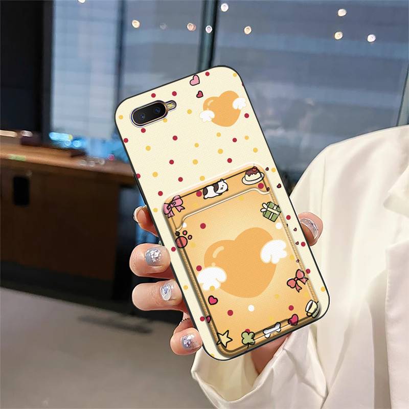 Back Cover Soft case Phone Case For OPPO K1/AX7 Pro/R17 NEO/R15X/Reno A Card bag Cartoon Full wrap Card sleeve Cute TPU