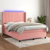 VidaXL Slat Bed Base with Mattress and LED, Upholstered Bed, Double Bed, Adult Bed for Interior Bedroom, 3139570
