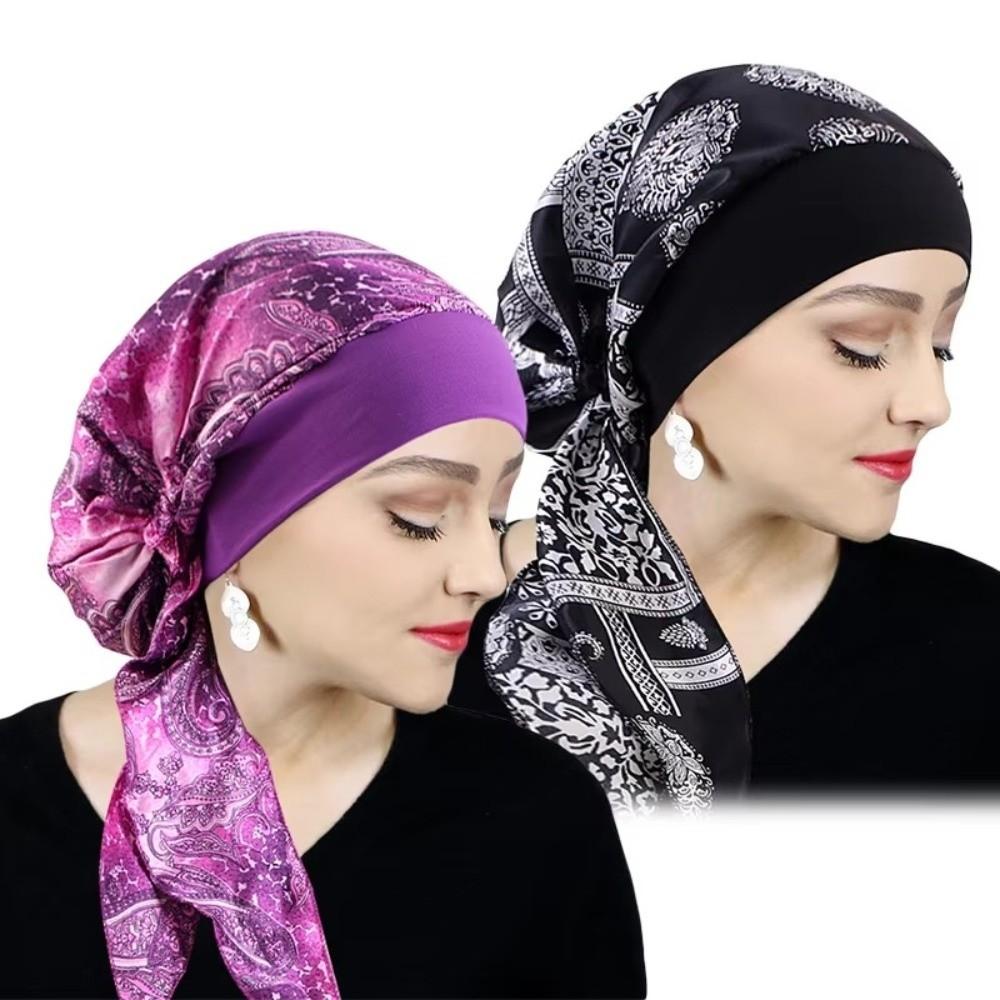 Elastic Cancer Chemo Hat Hair Loss Cover Head Wrap Fashion Female Turban Cap