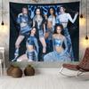 1pc Katseye Girl Group Graphic Tapestry  Polyester 2D Flat Wall Decor for Bedroom Living Room Edgy Kpop Home Decoration Gift