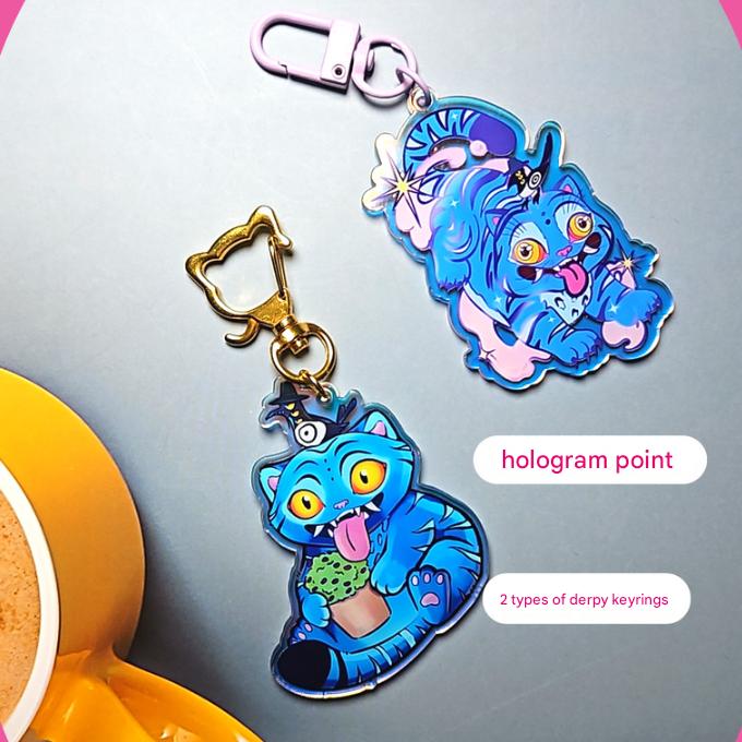 K-POP Demon Hunters Korean Blue Tiger Derpy Keyring Set, Knot Bracelet (3 Options)