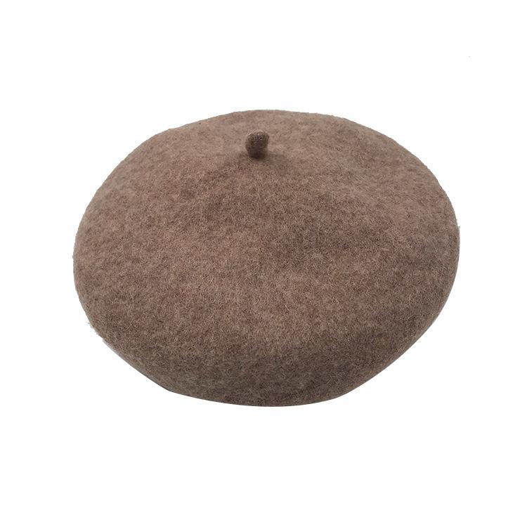 Autumn and winter versatile wool hat beret women's pumpkin hat retro woolen painter hat bud hat tide