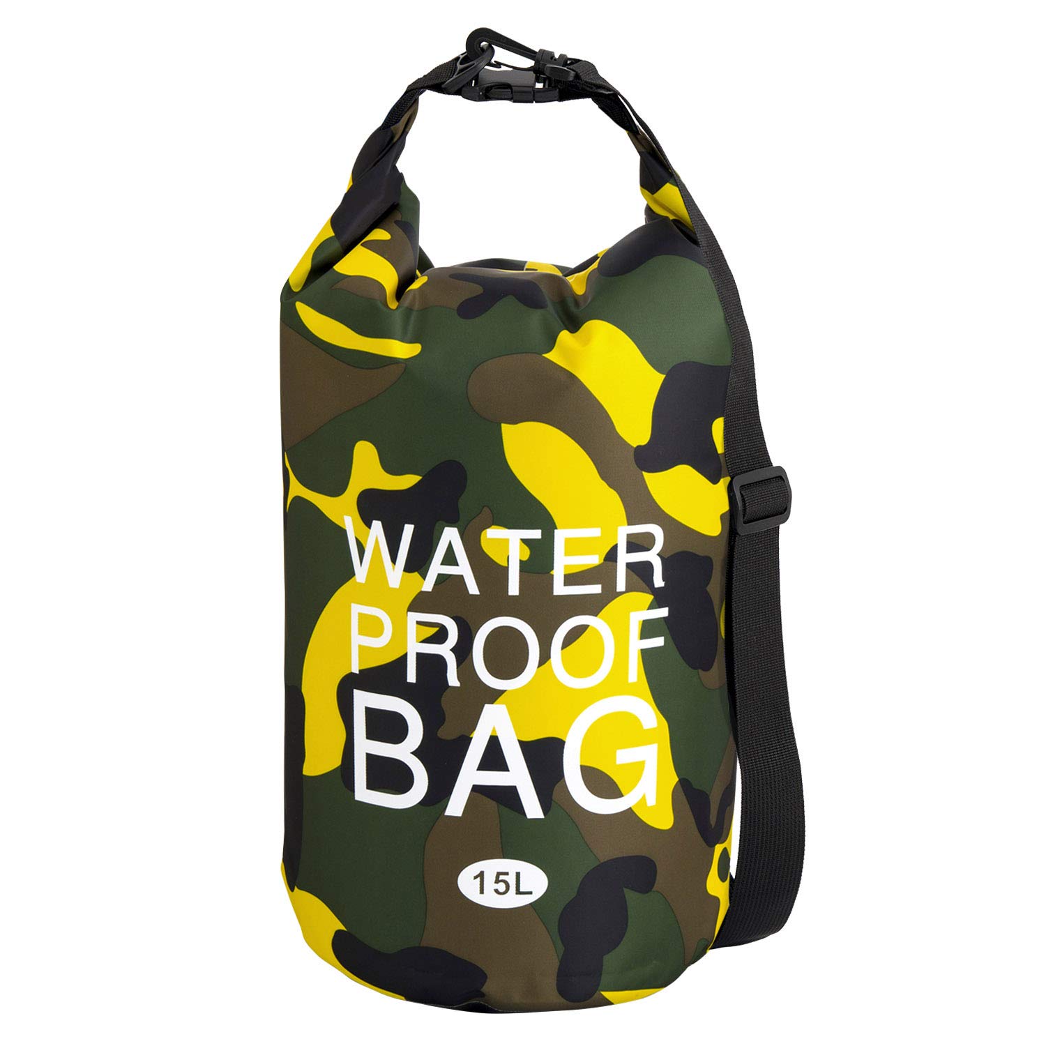 Waterproof Bag 15L Camouflage Yellow with 1 Belt I.S. WPB-15L-YL