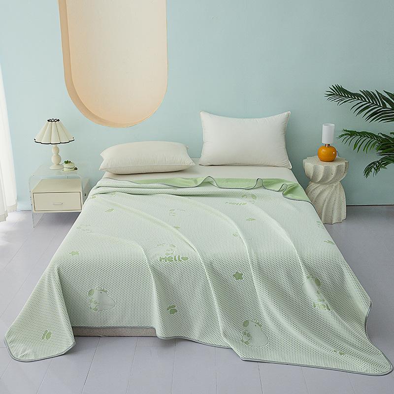 Colorful Summer Lightweight Blanket Cute Jacquard Design Air Conditioner Blanket Washable Skin Friendly Cozy Summer Cooling Blanket For Hot Nights