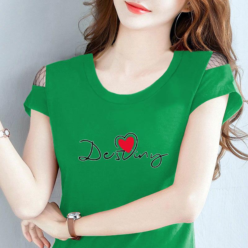 

2025 Summer Pure Cotton Women s Off-Shoulder Short Sleeve Round Neck T-Shirt - Versatile & Fashionable 3XL (Recommended for 65-70 kg)