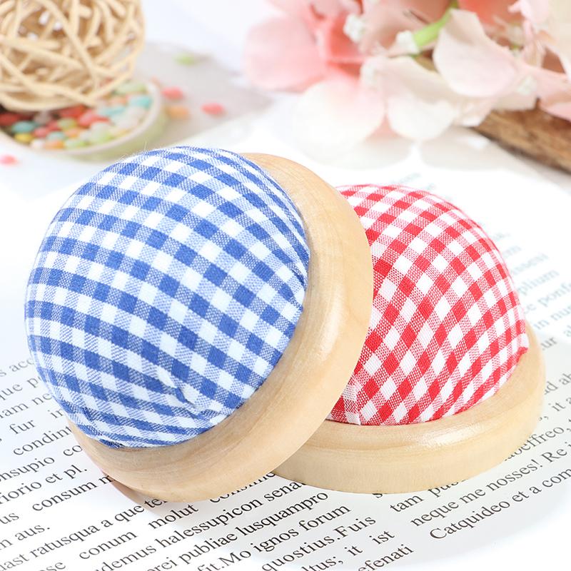1Pc w kształcie kuli Craft igła poduszka z drewnianym dnem domu narzędzia do szycia