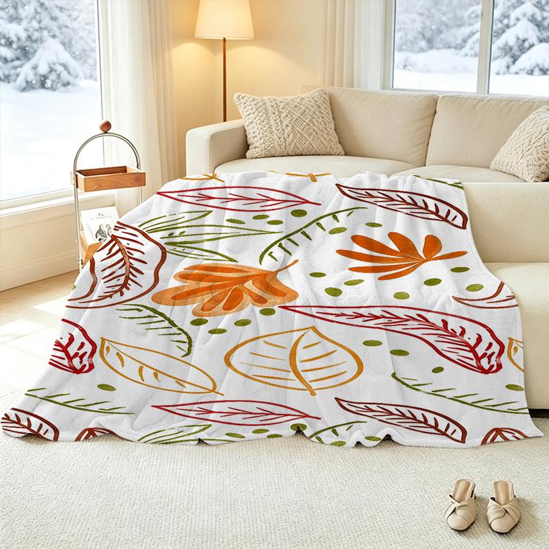 High-density Plush Flannel Blanket Soft, Skin-friendly Cozy Throw, Portable for Home, Car & Air Conditioner, Warm Decorative Blanket.