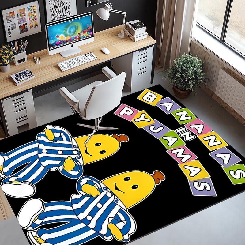 Bananas in Pyjamas Pattern Rug, Indoor/Outdoor Mat, for Picnic, Gameroom, Bedroom, Office, Living Room, Home Decor Carpet, Birthday Gift