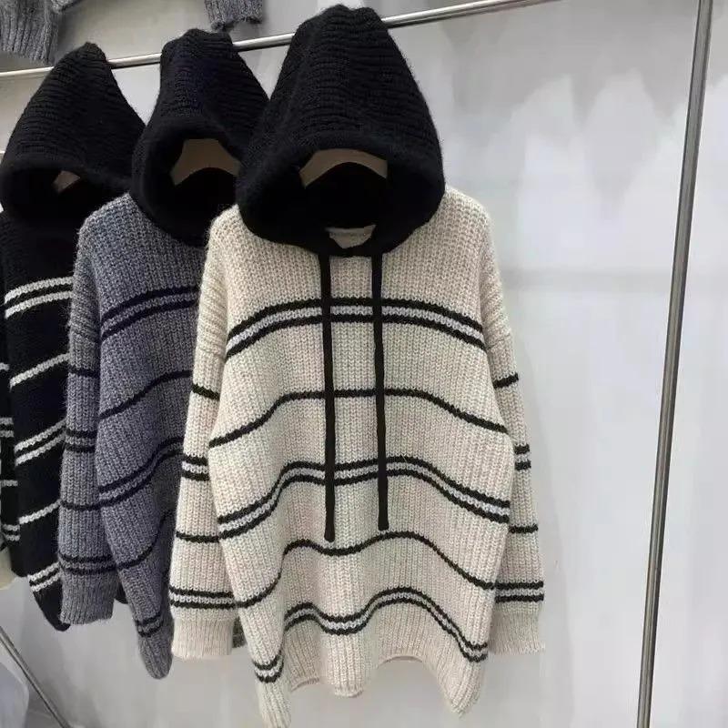 Pullover für Damen Winter Baumwolle Verdickt Warmer Strick Dehnbar Langarm Oversize Jumper Pullover Tops