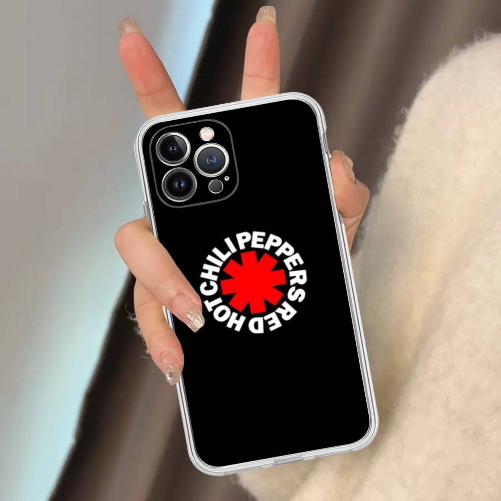 

Red Hot Chili P-Peppers Band Transparent Phone Case For IPhone 17 Air 16 Pro Max 15 14 13 12 11Plus Shockproof Cover iPhone 15pro max