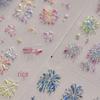 Colorful Fireworks Cat Eye Nail Art Stickers: New Year's Embossed Adhesive Back Decoration