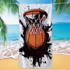 Graffiti Basketballkorb Aufdruck Strandtuch Sportlicher Stil Schnelltrocknendes Handtuch Sandabweisendes Saugfähiges Handtuch für Strand Pool Fitnessstudio