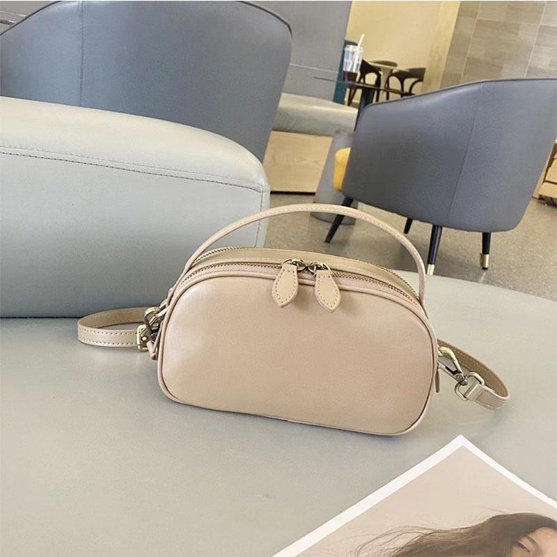 Luxury Women's Genuine Leather Crossbody Handbag - Versatile Mini Cowhide Design