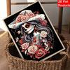 Halloween sugar skull lady rose floral pearl painting art full pearl handmade diy home decorations