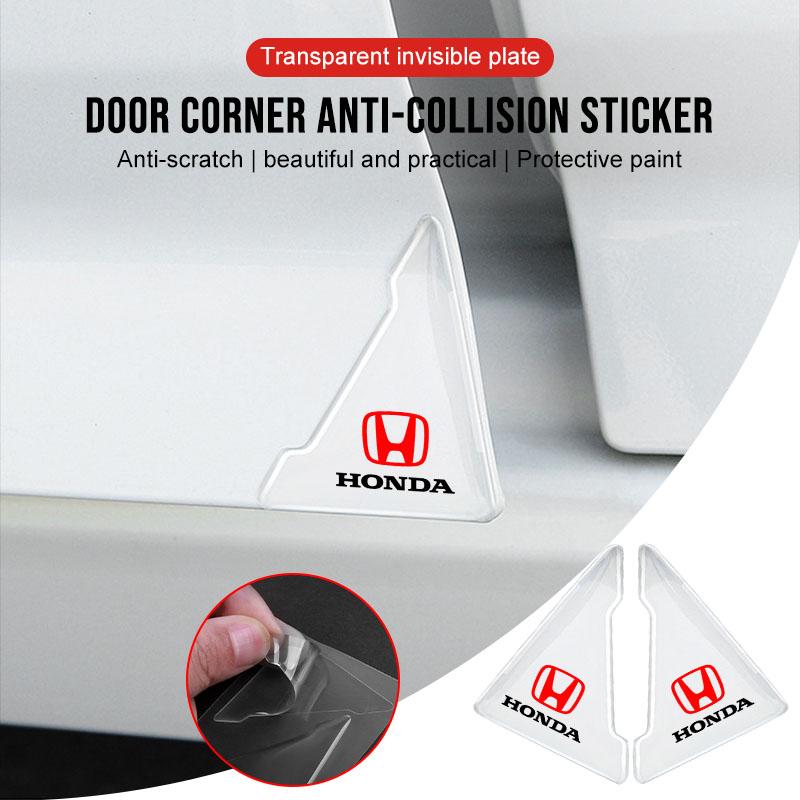 2Pcs Transparent Car Door Corner Cover Anti-Scratch Protection Sticker For Honda Civic Fit Jazz Accord Pilot Stepwgn CRV BRV HRV IP8