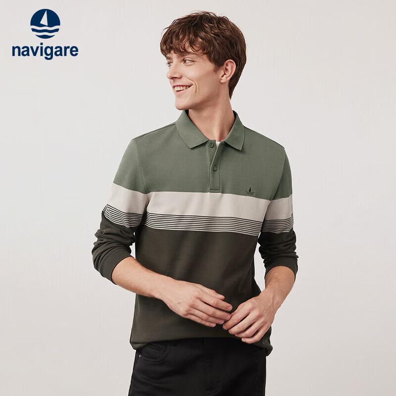 Navigare Men's Long-Sleeve Cotton Polo Shirt