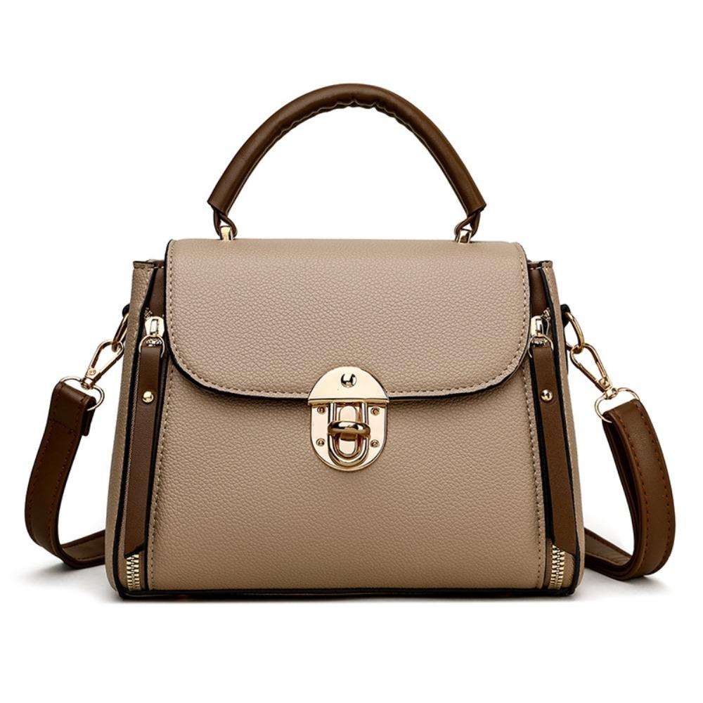 Casual Square Shape Vintage Handbag Large Capacity Solid Color Shoulder Bag Small Square Bag