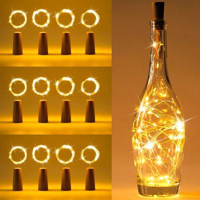 Luci Stringa LED a Batteria per Bottiglia di Vino, Impermeabili, Filo di Rame, Lampada Fatata per Bar, Festa, Matrimonio, Natale, Decorazione per la Casa