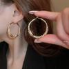 Crushed Silver Zircon Gold Circle Earrings Earrings European and American Earrings Design Sense Niche