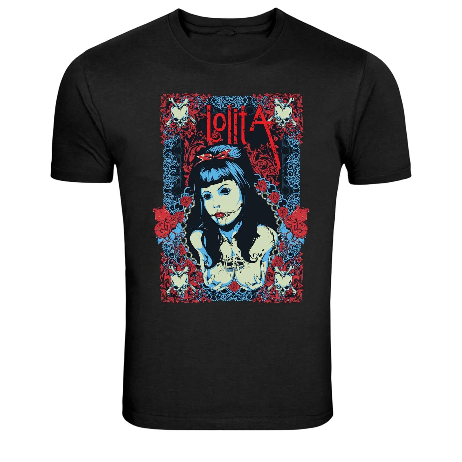 

Gothic Lolita Skull Girl Roses Dark Aesthetic T-Shirt 4XL
