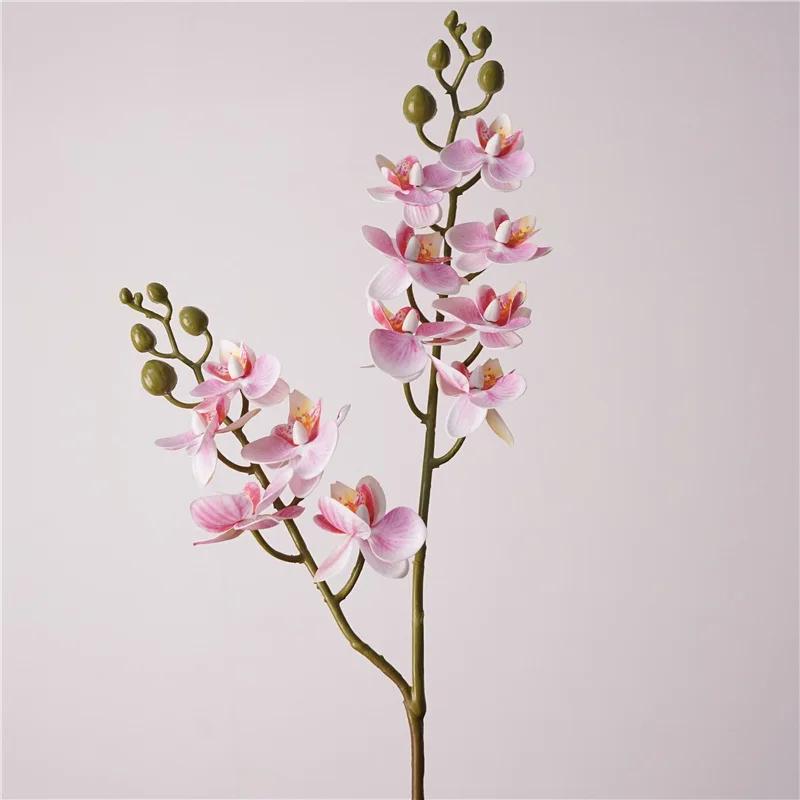 4Pcs/lot Artificial 12 Heads Butterfly Orchid Flowers Wedding Decor Fake Phalaenopsis Home Decoration Ornament Photography Props