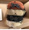 New  Children'S Mesh Bow Beret With Water Diamond Design Breathable Elegant Spring Summer Hat For Kids Versatile Hollow Styl