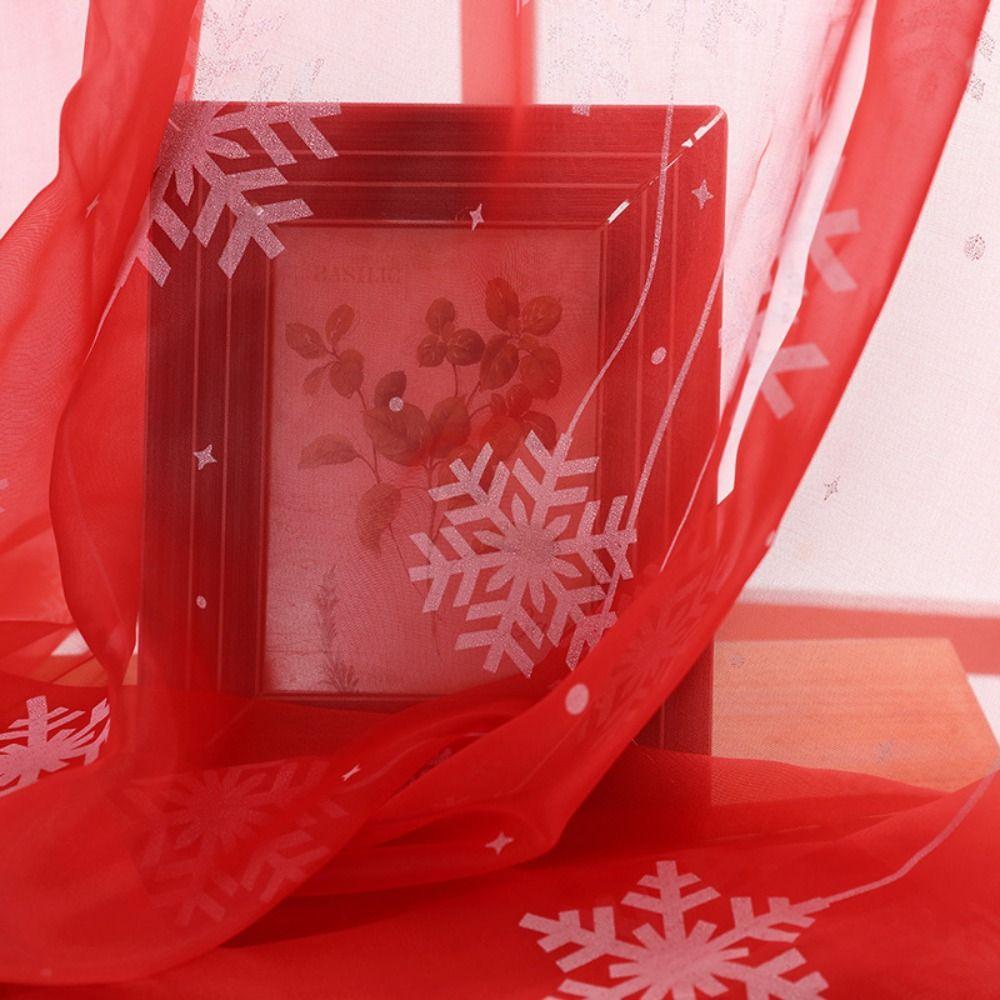 Translucent Tulle Curtain Gauze Transparent Curtain Soft Snowflake Sheer Curtains Living Room