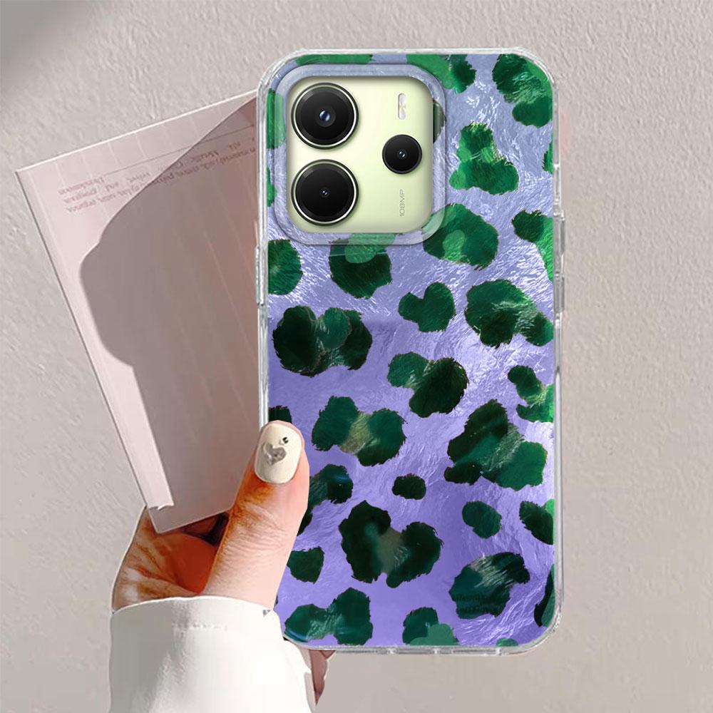Pink Green Leopard Print Women Phone Case for Xiaomi Redmi Note 14 13 12 11 11S 10 10S 8 9 Pro 15C 9C 13C 14C A3 A3X 9C A1 Cover