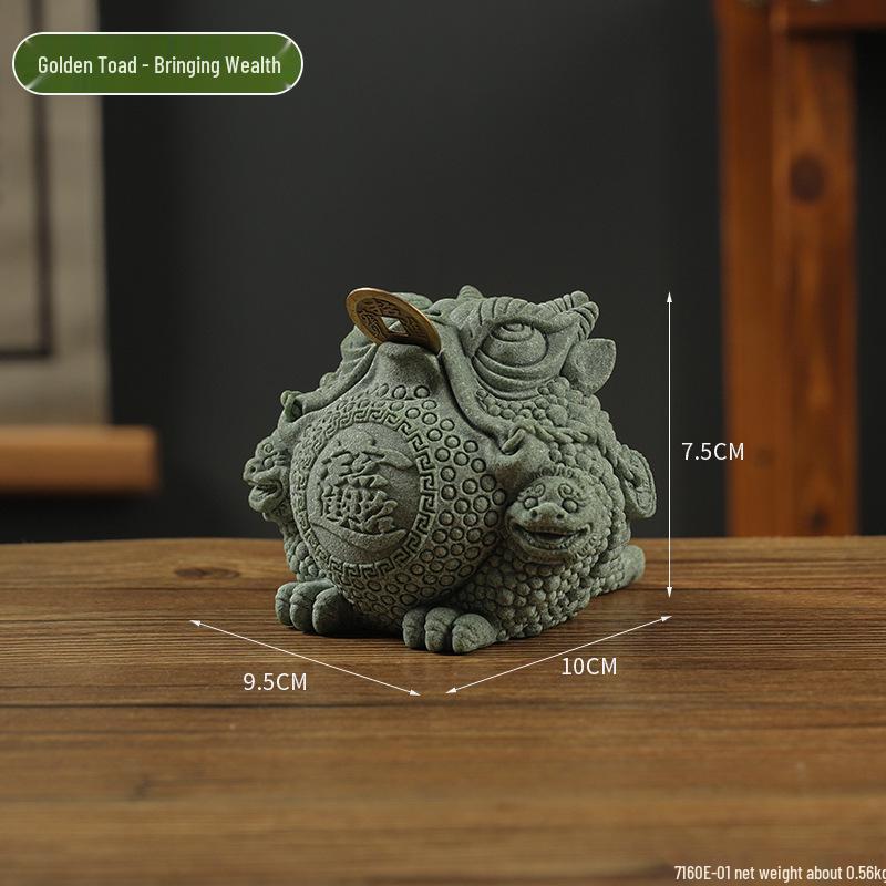 Porcelain Green Sandstone Buddha Ornament for Zen Fish Tank or Bonsai Display